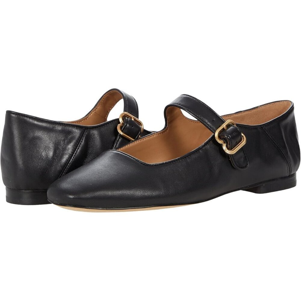 Sam Edelman Womens Black Leather Closed Pointed Toe Michaela Ballet Flat Shoes